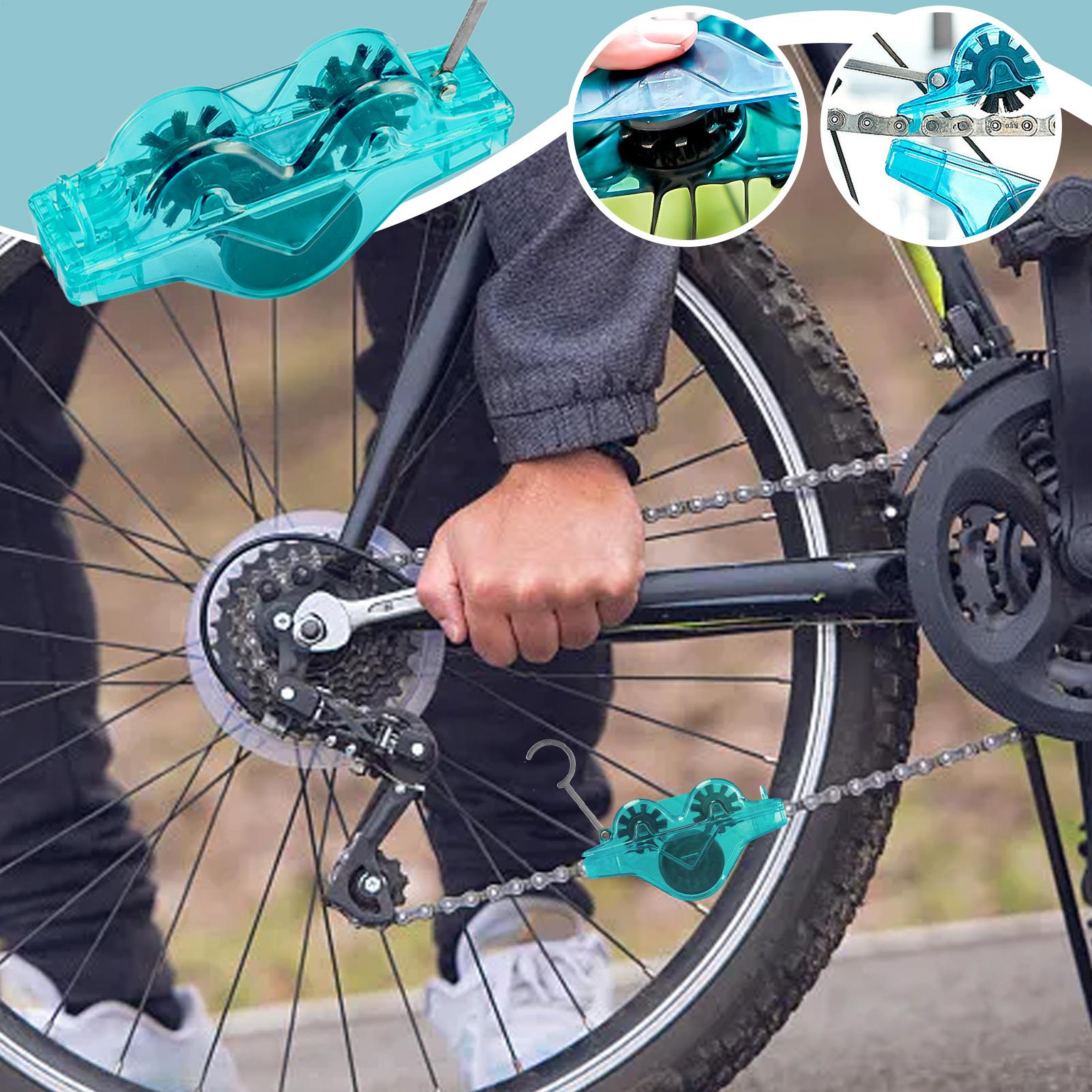 Cycling Gear For Women - อุปกรณ์ทำความสะอาดโซ่จักรยาน พร้อมแปรงหมุนได้ 360 องศา เครื่องมือทำความสะอาดเกียร์จักรยาน สำหรับใช้ในบ้านและโรงรถ