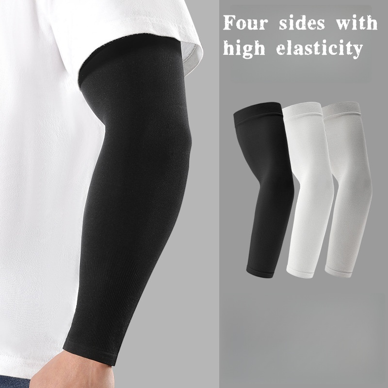 Cycling Gear For Women - ปลอกแขนผ้าไหมน้ำแข็ง 2 ชิ้น ระบายอากาศ ป้องกันรังสียูวี สำหรับผู้ชายและผู้หญิง