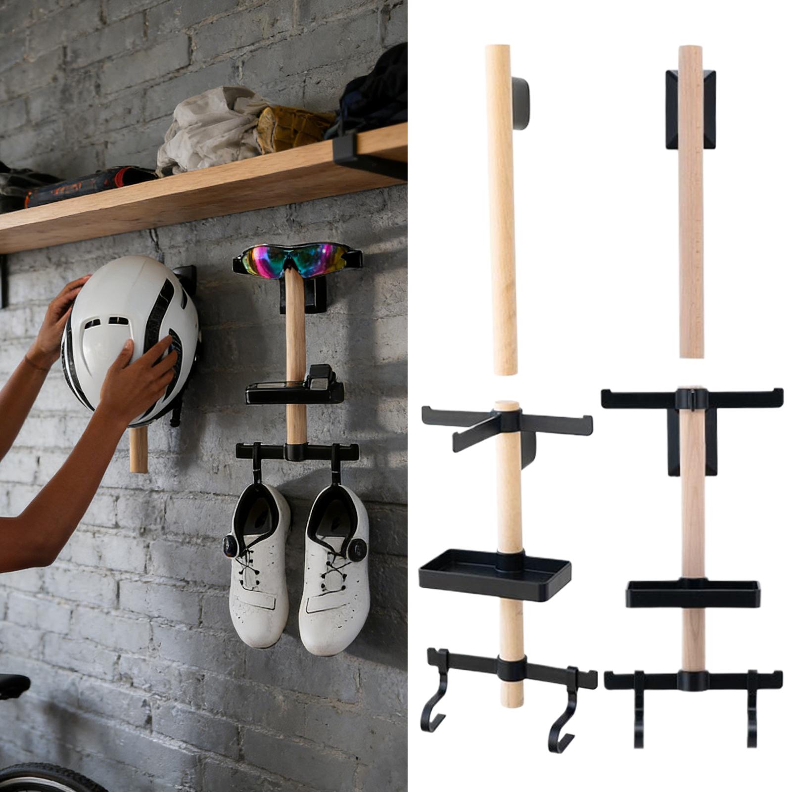 Cycling Gear Wall Mount - ที่แขวนเก็บอุปกรณ์จักรยานติดผนัง สำหรับเก็บหมวกกันน็อค/แว่นตา/รองเท้า พร้อมที่แขวนอุปกรณ์จักรยาน