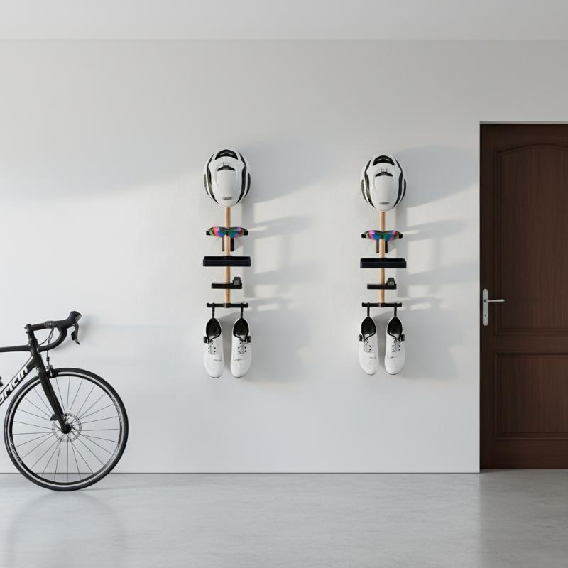 Cycling Gear Wall Mount - ชุดอุปกรณ์จัดระเบียบจักรยานแบบตั้งโต๊ะ 1 ชุด ที่แขวนแว่นตา คอมพิวเตอร์จักรยาน ติดผนัง